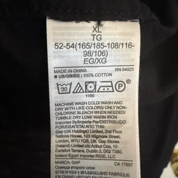 GAP Men’s Black Button Down Shirt XL Untucked Fit Cotton - Picture 4 of 4